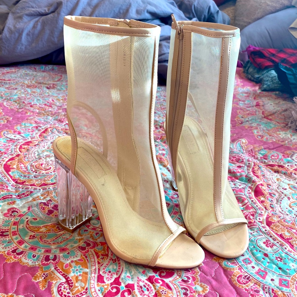 Clear Heel Boots